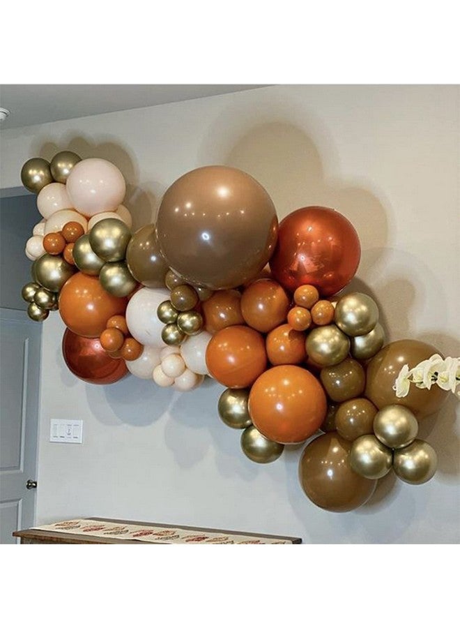 EASUTE Orange Balloons Garland Arch Kit With Chrome Metallic Gold Brown Various Sizes Balloon For Baby Shower Bridal Shower Birthday Party Decorations - Image 4