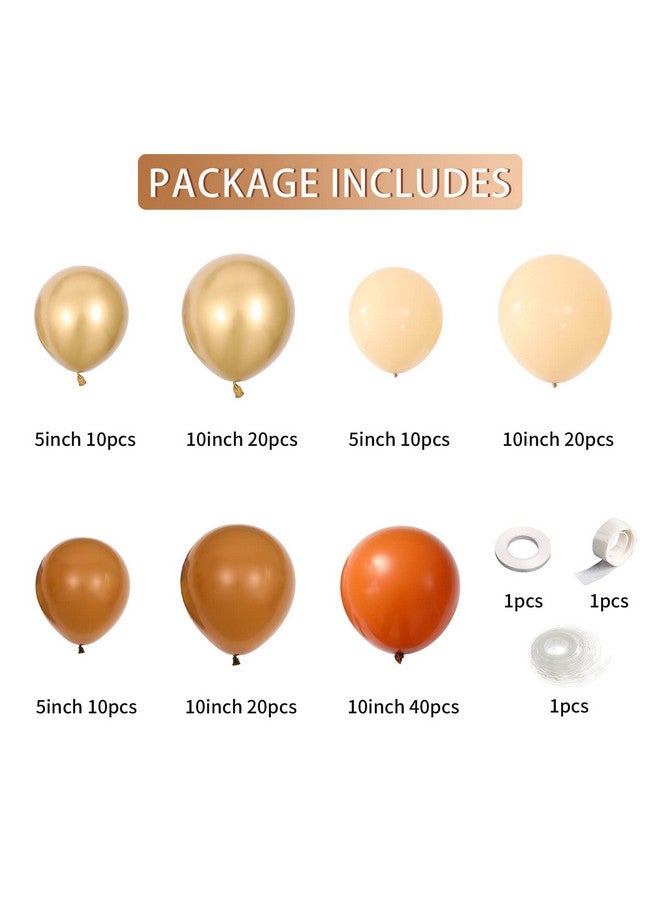 EASUTE Orange Balloons Garland Arch Kit With Chrome Metallic Gold Brown Various Sizes Balloon For Baby Shower Bridal Shower Birthday Party Decorations - Image 2