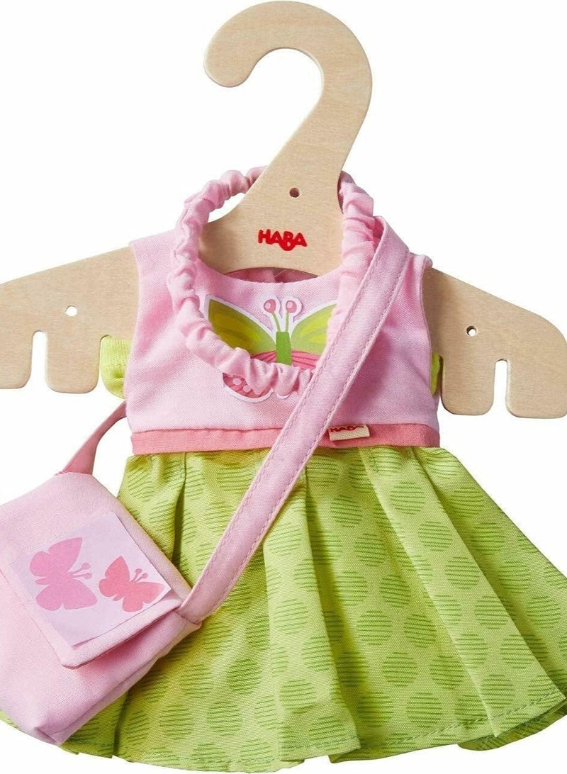 هابا طقم فستان الفراشة من HABA - طقم من 4 قطع مع عصابة رأس، محفظة، فستان وسروال قصير، مناسب للدمى الناعمة من 12 إلى 13.5 بوصة - Image 1