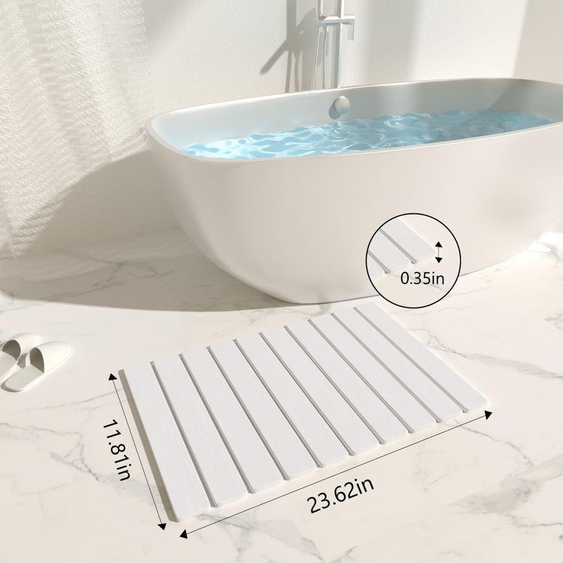 YEECOPON Foldable Stone Bath Mat 60x39cm | Quick-Dry Diatomaceous Earth Bath Rug with PVC Anti-Slip Base | Bathroom, Kitchen, Pet-Friendly Water Absorbent Mat - Image 4