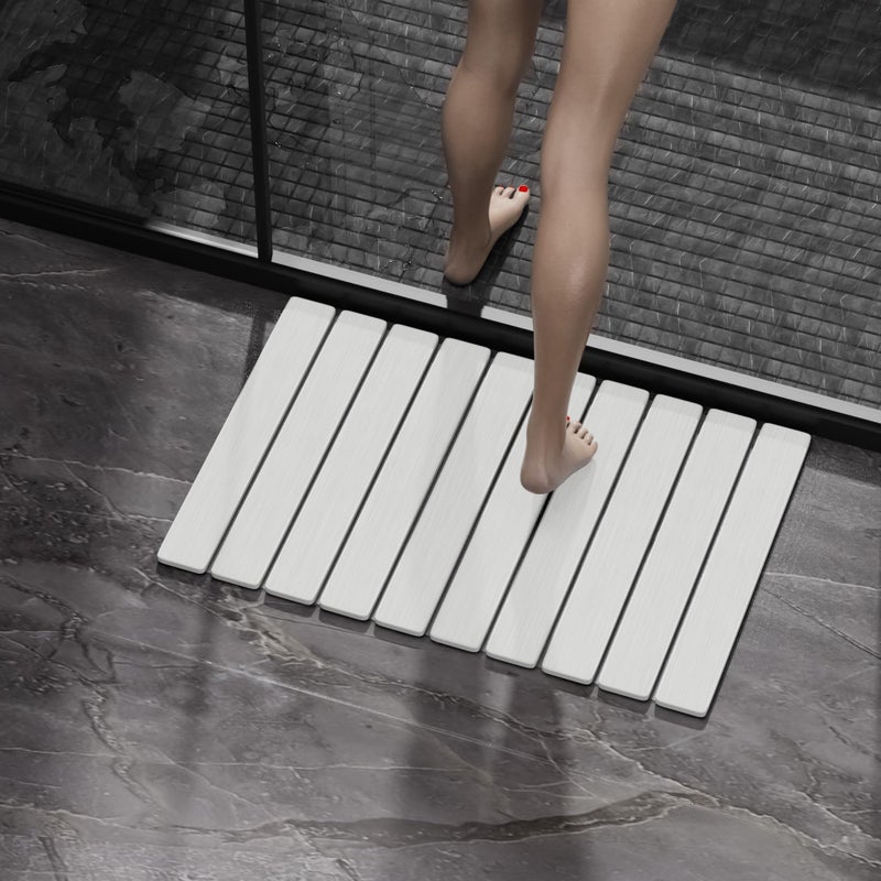 YEECOPON Foldable Stone Bath Mat 60x39cm | Quick-Dry Diatomaceous Earth Bath Rug with PVC Anti-Slip Base | Bathroom, Kitchen, Pet-Friendly Water Absorbent Mat - Image 2