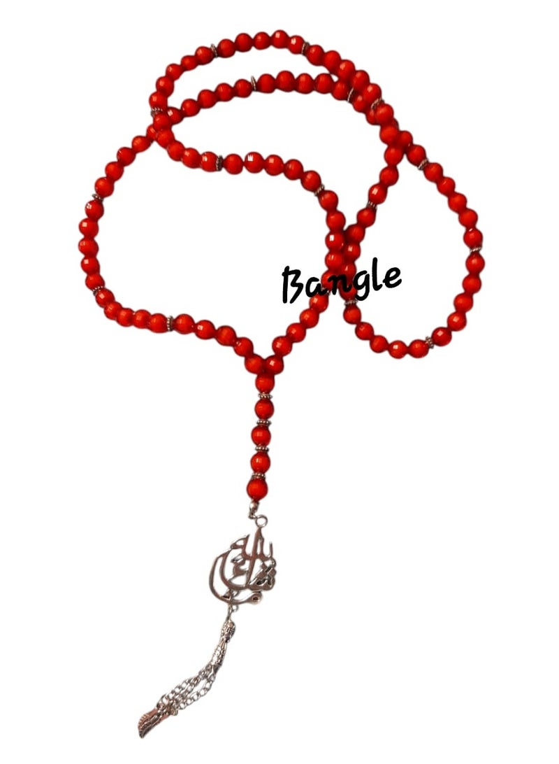 Bangle Islamic Rosary Red Color 99 Beads - Image 1