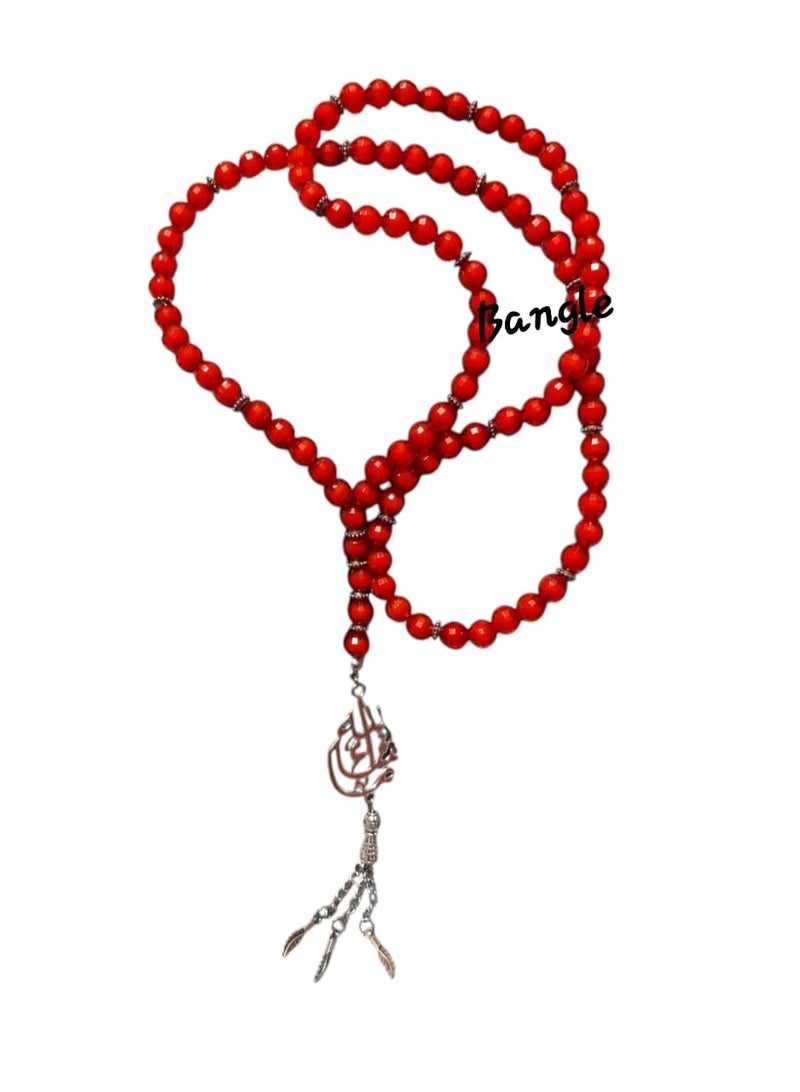 Bangle Islamic Rosary Red Color 99 Beads - Image 3