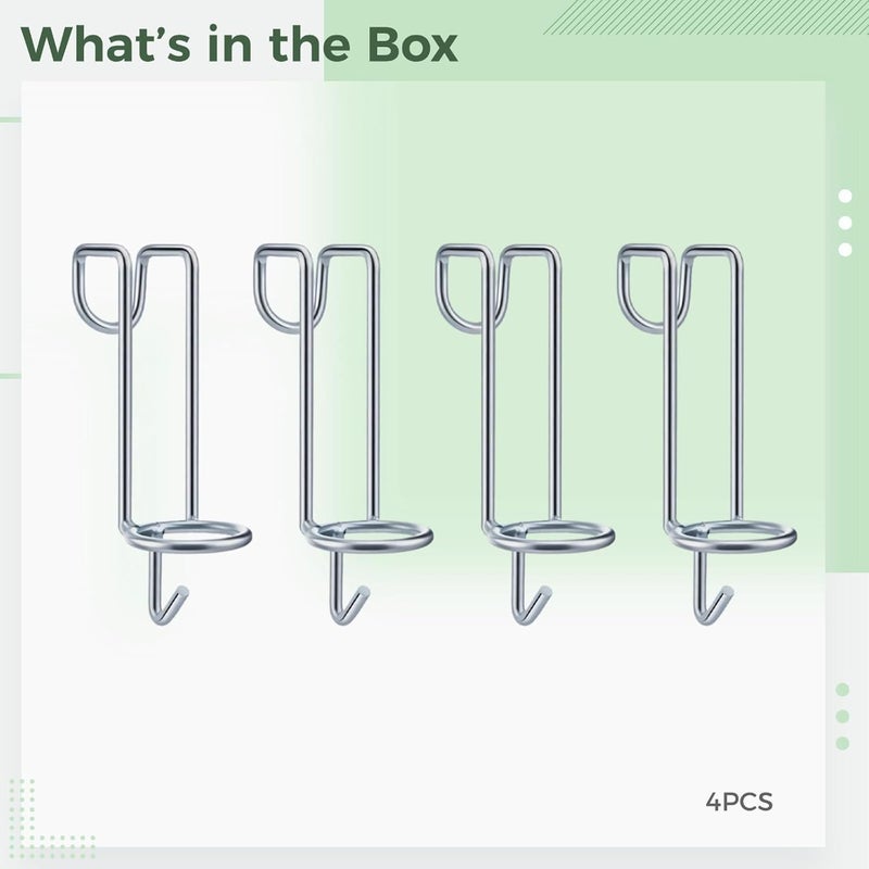 Heavy-Duty 4 Pcs Horse Water Bucket Hooks, No-Drill Portable Metal Hanger, 7.7 in Stall Accessories for Equestrians - Image 2