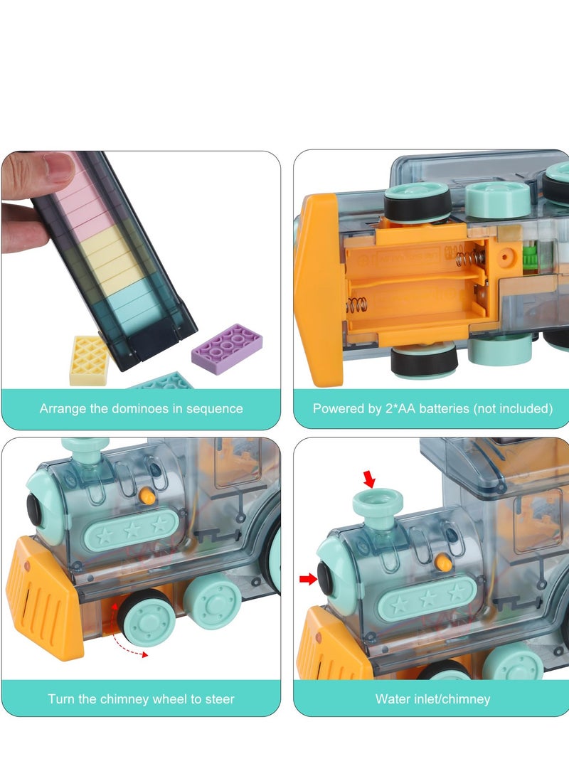 Excefore Domino Train Toy Set, Domino Electric Train Model with Sounds and Light, Domino Blocks Building Stacking Toy, STEM Creative Gift for 3 4 5 6 7 Year Old Boys Girls  - Image 5