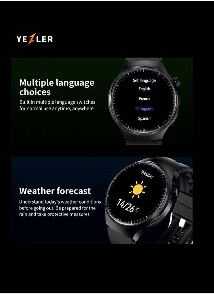 Yezler - 8-in-1 Smart Watch with AI Voice Assistant, 7 Interchangeable Straps - Fitness Tracker, Heart Rate Monitor, Blood Pressure, Sleep Tracker, Waterproof, Touchscreen, Compatible with iOS & Android - Multi-Strap Smartwatch for Men & Women - Image 1
