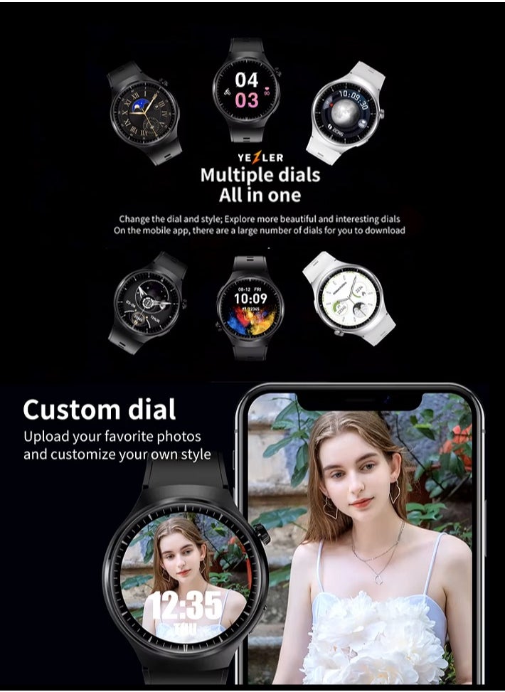 Yezler - 8-in-1 Smart Watch with AI Voice Assistant, 7 Interchangeable Straps - Fitness Tracker, Heart Rate Monitor, Blood Pressure, Sleep Tracker, Waterproof, Touchscreen, Compatible with iOS & Android - Multi-Strap Smartwatch for Men & Women - Image 1