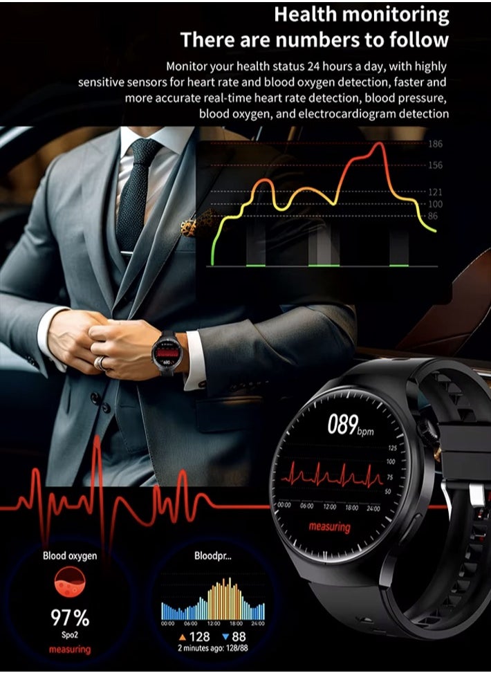 Yezler 8-in-1 Smart Watch with AI Voice Assistant, 7 Interchangeable Straps - Fitness Tracker, Heart Rate Monitor, Blood Pressure, Sleep Tracker, Waterproof, Touchscreen, Compatible with iOS & Android - Multi-Strap Smartwatch for Men & Women  - Image 3