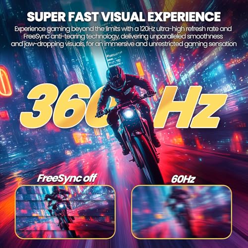 CRUA 27 Inch Gaming Monitor 360HZ, 2K QHD 2560x1440 IPS Panel White Computer Monitors with Built in Speakers, Support AMD FreeSync, 120% sRGB, Blue Light Filter, DP1.4 & HDMI2.1, Wall Mountable - Image 3