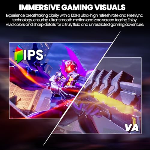 CRUA 27 Inch Gaming Monitor 360HZ, 2K QHD 2560x1440 IPS Panel White Computer Monitors with Built in Speakers, Support AMD FreeSync, 120% sRGB, Blue Light Filter, DP1.4 & HDMI2.1, Wall Mountable - Image 4