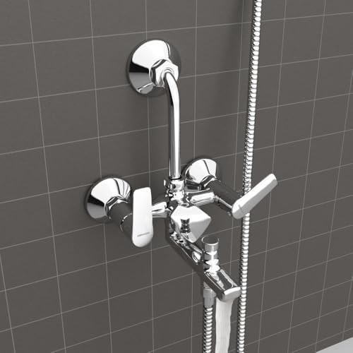 Johnson Bathrooms Johnson Arctic Wall Mixer 3 in 1 with Bend Pipe Kit| Bathroom Tap, Mixer Tap, Wall Mixer, Kitchen Faucet| Provision for Hot & Cold Water|10-Year Warranty - Image 1