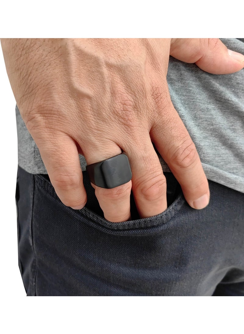 Matte Black Men's Steel Ring Dr98 - pzsku/Z2BF58B43CDB57020B4C7Z/45/_/1728060583/005c1cbc-aa62-4983-ac5a-e745903b6399