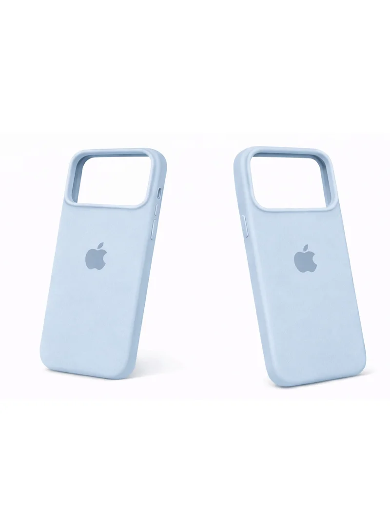 Mobcos Mobcos iPhone 17 Pro Max Sky Blue Logo Premium Silicone Magnetic Wireless Charging Case for iPhone | Silky Soft Touch | Military-Grade Shockproof Protection | Strong Magnetic Compatibility | Luxury Slim Cover