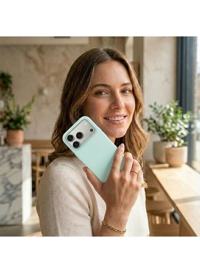 موبكوس جراب Mobcos iPhone 17 Pro Max الفاخر المصنوع من السيليكون والمزود بشعار Elite باللون الأزرق السماوي، مع خاصية الشحن اللاسلكي المغناطيسي | ملمس ناعم كالحرير | حماية فائقة ضد الصدمات بمعايير عسكرية | توافق مغناطيسي قوي | غطاء أنيق وفاخر - Image 5