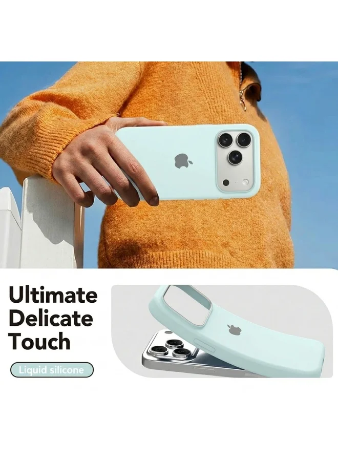 Mobcos Mobcos iPhone 17 Pro Max Sky Blue Elite Logo Mobcos iPhone 17 Pro Max Sky Blue Elite Logo Premium Silicone Magnetic Wireless Charging Case for iPhone | Silky Soft Touch | Military-Grade Shockproof Protection | Strong Magnetic Compatibility | Luxury Slim Cover  | Best Price UAE