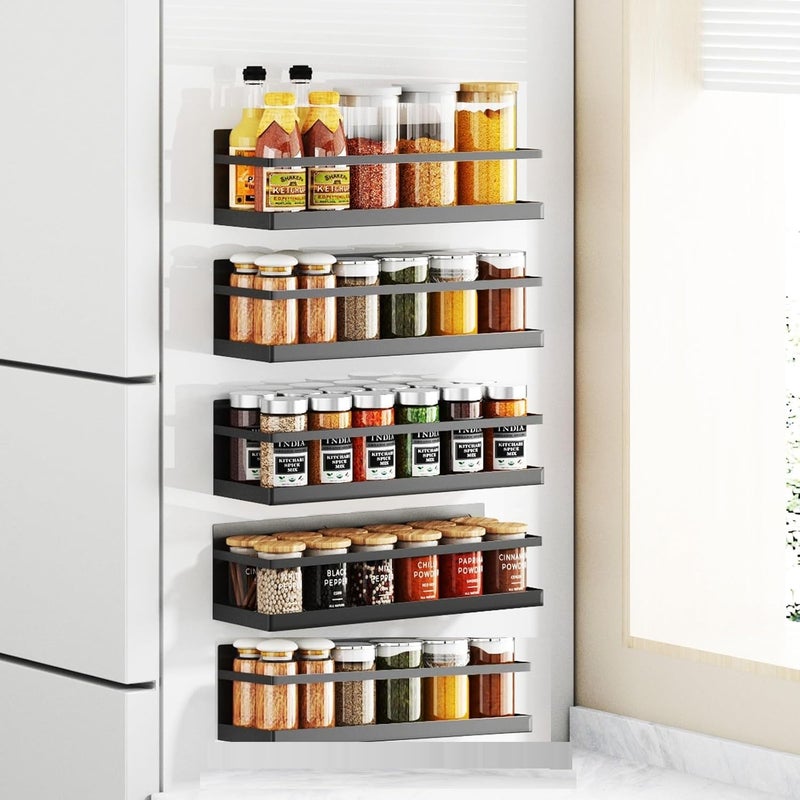 PAXCOO PAXCCO 1PCS Magnetic standorganizer for Fridge Decoration Items Side Storage Rack Washing Machine Organizer Storage Shelf Fridge Accessories Items Spice Storage Shelf Kitchen Organizer  - Image 1