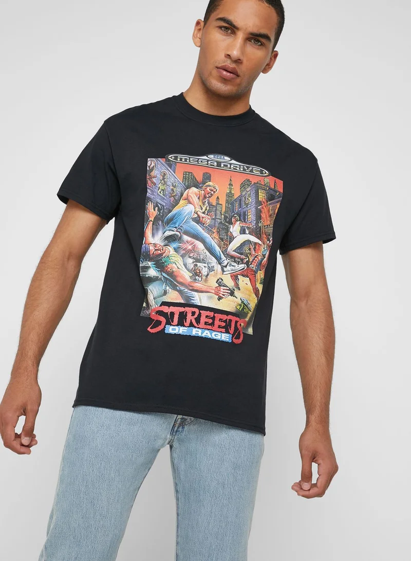 NEW LOOK Streets Of Rage Graphic Crew Neck T-Shirt