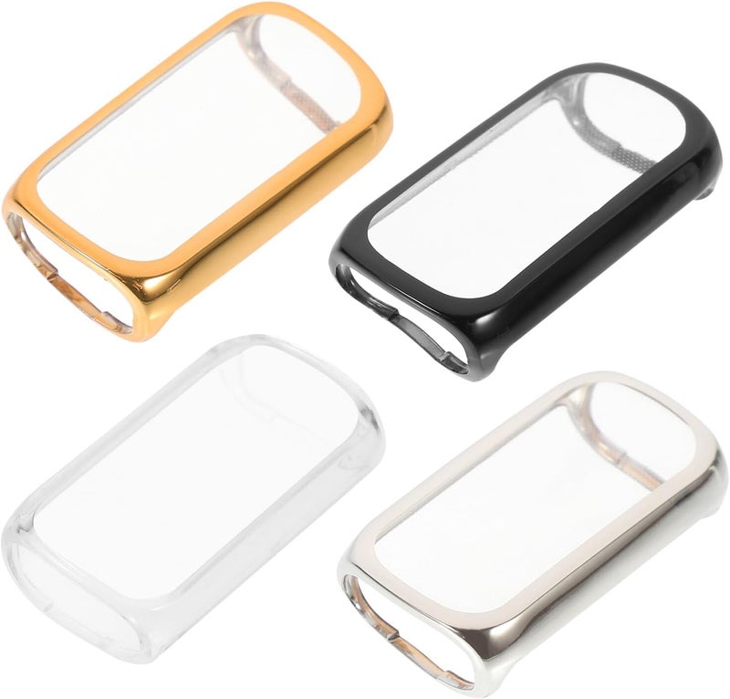 Kisangel 4pcs TPU Watch Frame Protective Covers for Luxe Series, Full Edge Protection Shells in Gold, Black, Silver – Smartwatch Case Set for Daily Wear and Sports Use - Image 1