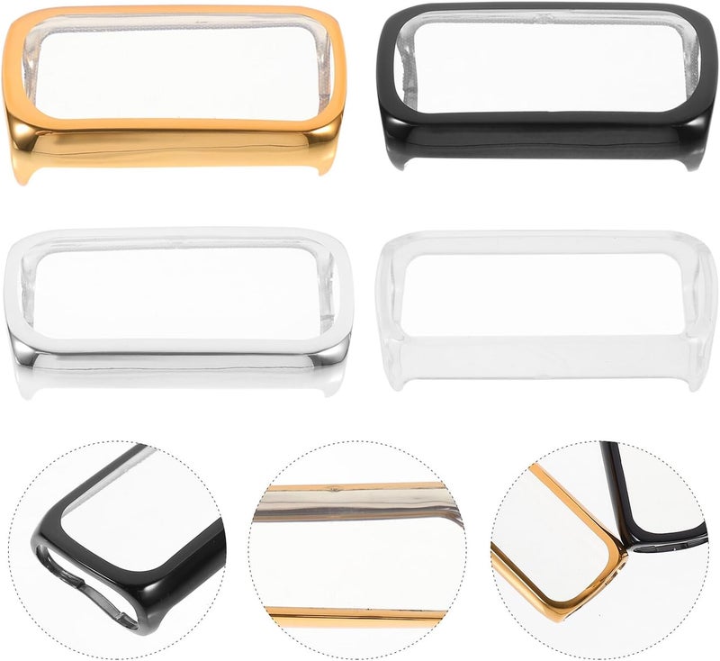 Kisangel 4pcs TPU Watch Frame Protective Covers for Luxe Series, Full Edge Protection Shells in Gold, Black, Silver – Smartwatch Case Set for Daily Wear and Sports Use - Image 5