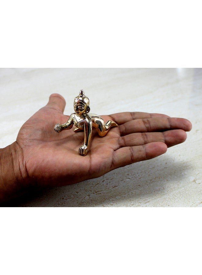 StonKraft - Brass Laddoo Gopal/Baby Krishna Murti Idol Statue Sculpture (5.5 cm) - Image 5