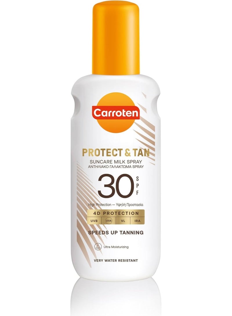 Carroten Protect & Tan Suncare Spf 30 Body Milk Spray Water Resistant 200 ML - Image 1