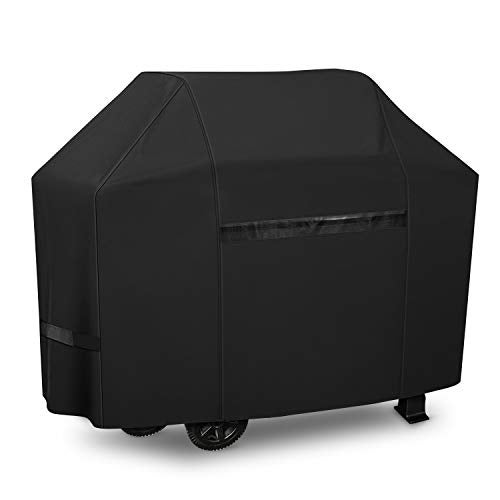 iCover غطاء شواية iCOVER 82 بوصة 600D ثقيل الوزن مقاوم للماء للحدائق الخارجية قماش أسود كبير الحجم لأغطية شوايات الشواء المدخن G21607 لوبر وشاربرويل وبرينكمان وهولندا ونابليون وجين إير