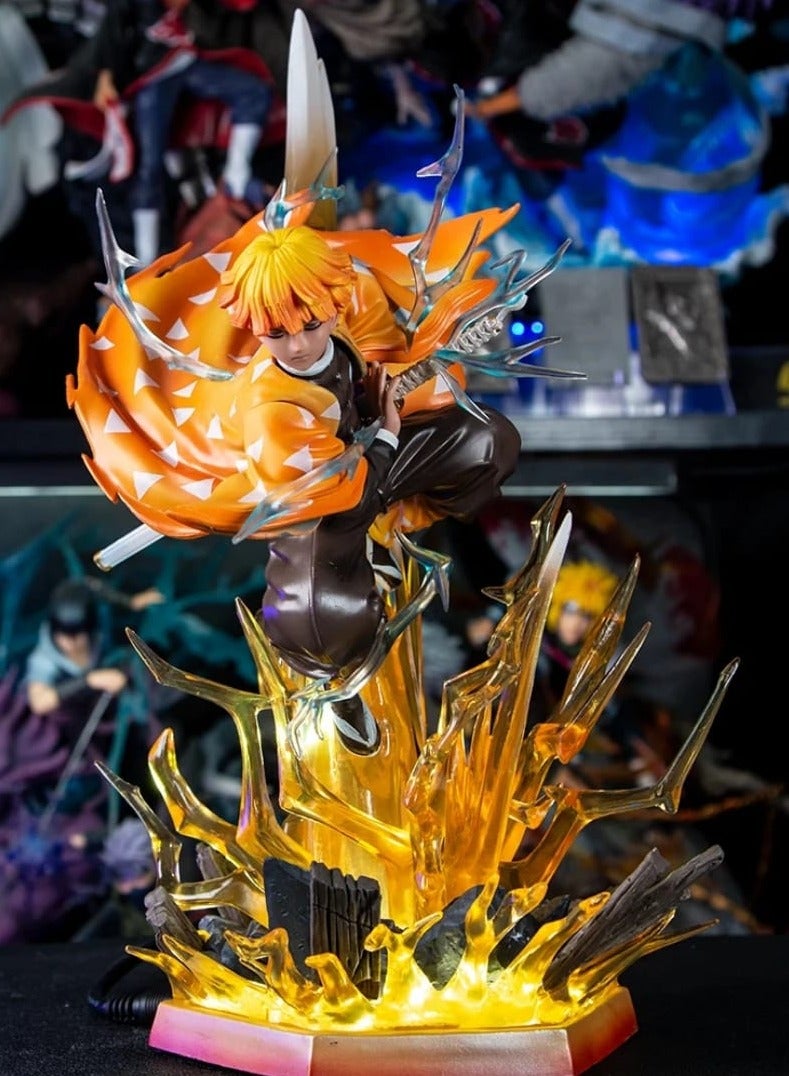 Agatsuma Zenitsu Thunderbolt, Demon Slayer Figure, Twin-Headed Sculpture, 35cm/13.77inch, Anime Figure Statue, Exquisite Anime, PVC, Action Figure, Model Toy Collectible, Home Decor Gift - Image 1