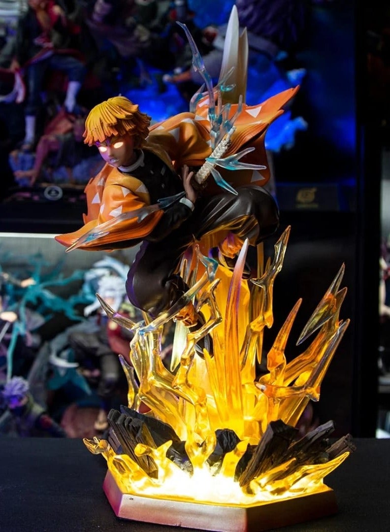Agatsuma Zenitsu Thunderbolt, Demon Slayer Figure, Twin-Headed Sculpture, 35cm/13.77inch, Anime Figure Statue, Exquisite Anime, PVC, Action Figure, Model Toy Collectible, Home Decor Gift - Image 4