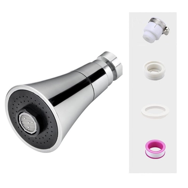 OLWICK F 10 ABS 360 Degree Rotation Health Faucet Double Mode Water Saving Faucet Extender Silver Chrome Finish Pack of 1 Short - Image 2