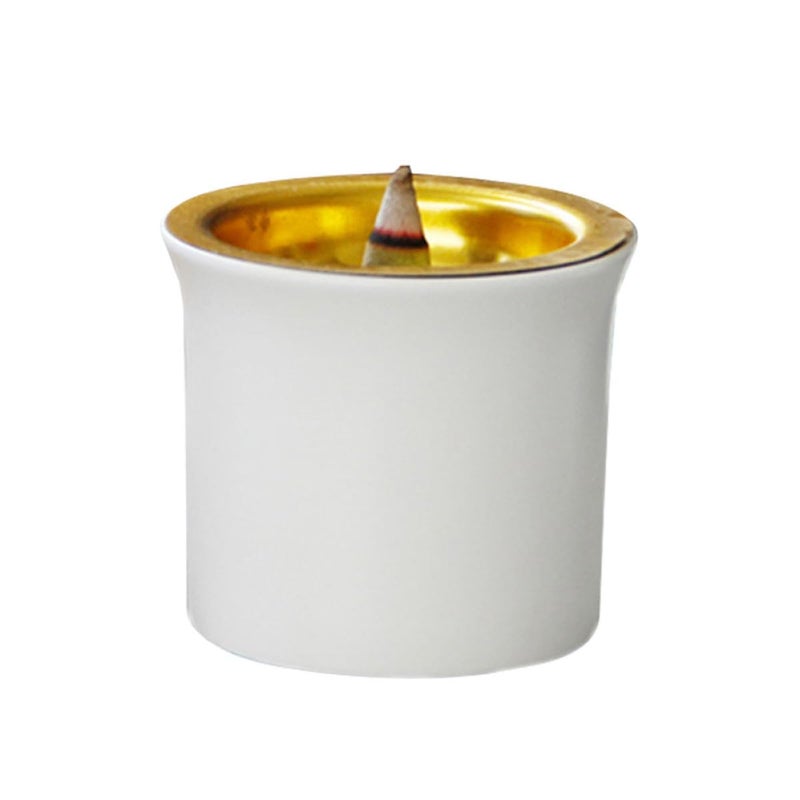 White Matte Ceramic Incense Burner Aromatherapy Censer Home Desktop Decor - Image 2