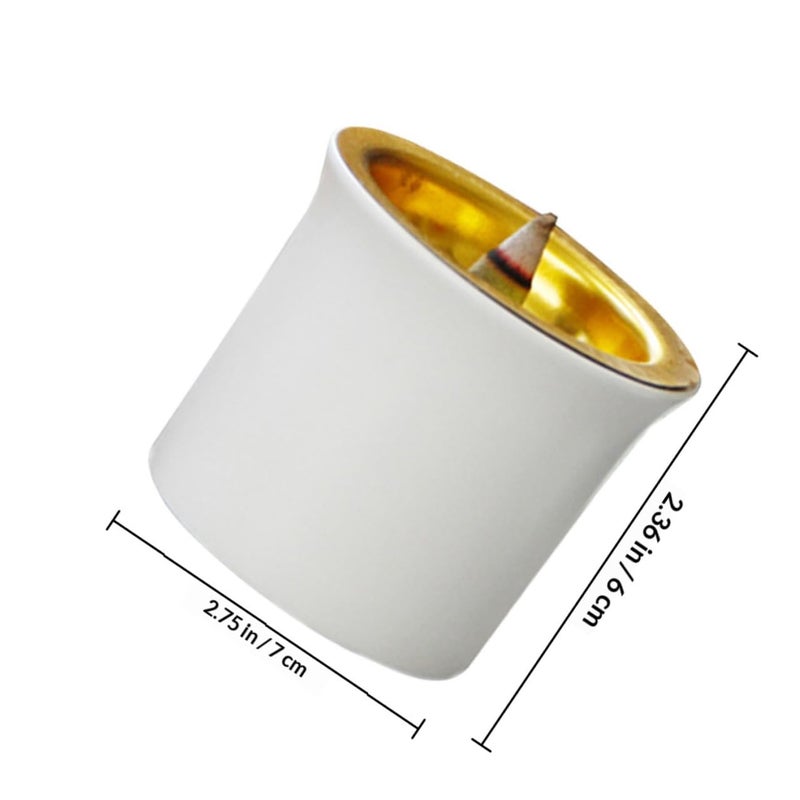 White Matte Ceramic Incense Burner Aromatherapy Censer Home Desktop Decor - Image 3