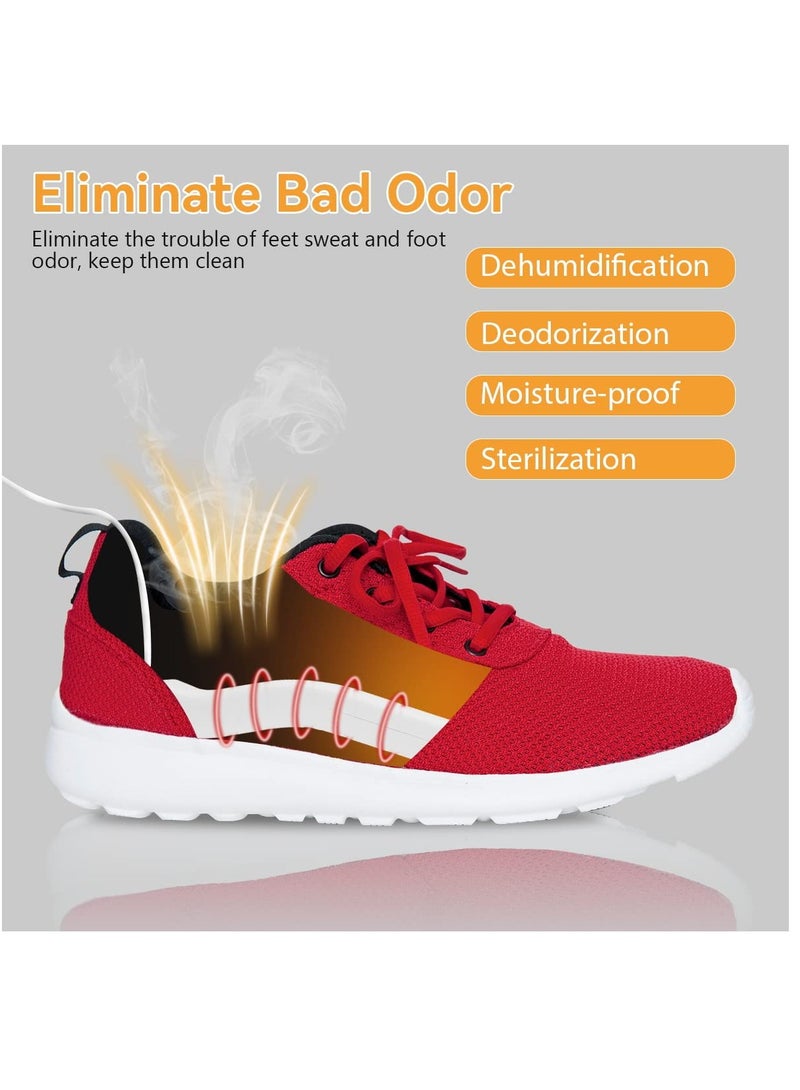 SOLARAE مجفف أحذية كهربائي، مجفف أحذية التزلج المحمول مزيل الروائح مع مؤقت 3/6/9 ساعات سخانات أحذية دافئة USB تقضي على الروائح الكريهة لفصول الأمطار والسفر في الشتاء - Image 4