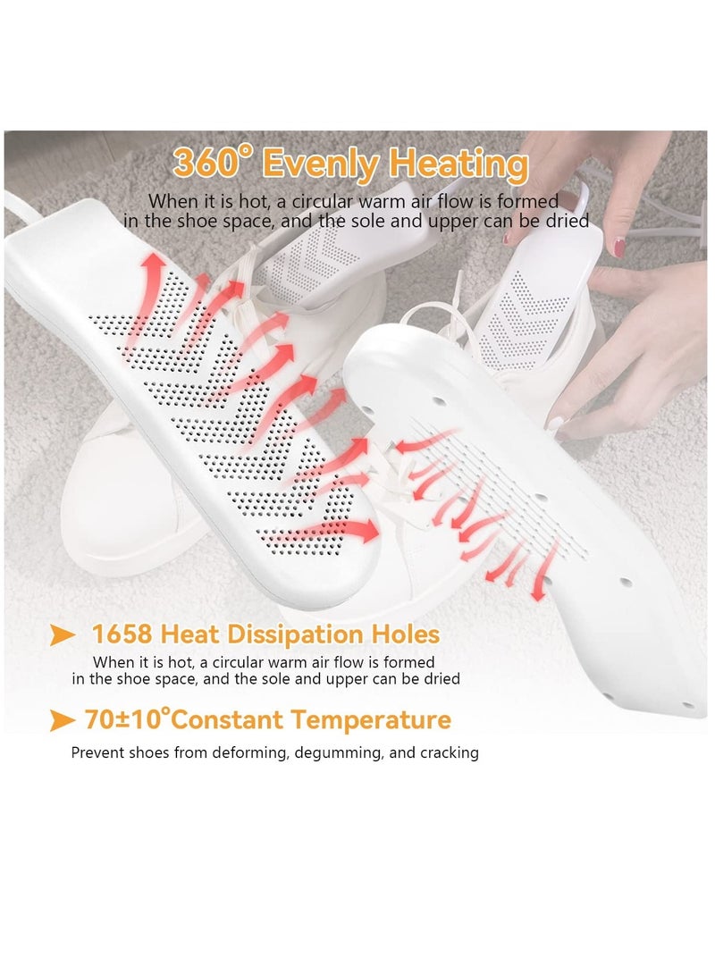 SOLARAE مجفف أحذية كهربائي، مجفف أحذية التزلج المحمول مزيل الروائح مع مؤقت 3/6/9 ساعات سخانات أحذية دافئة USB تقضي على الروائح الكريهة لفصول الأمطار والسفر في الشتاء - Image 5