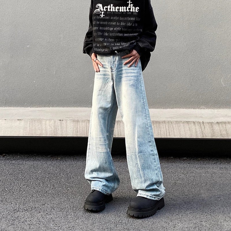Unisex Classic Denim Jeans Loose Fit Daily Outdoor Wear - Image 3