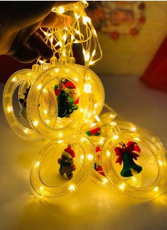 Jar curtain, Christmas crystal rings, luminous material, plastic, with bulb plug and mod device. Number: 10 rings. Size: 3 meters.