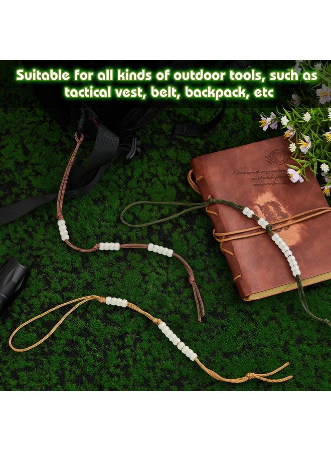 Lewtemi 3 Pieces Pace Beads Cord Beads Pace Counter For Camping Hiking Outdoor Accessories 3 Colors 9 Inches In Length (Green Glow In The Dark) - Image 5