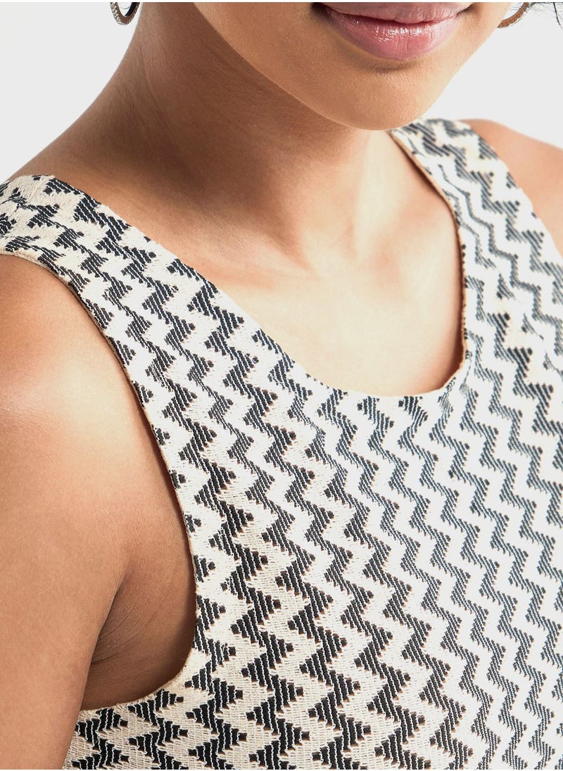 FAV - Side Slit Printed Dress - Image 1