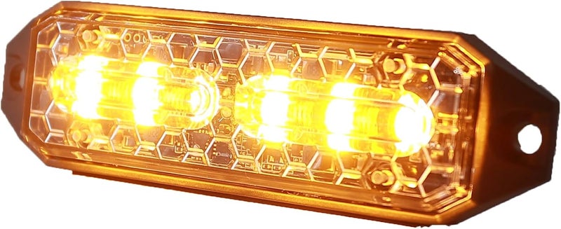 Unicorn Lighting UT02 Ultimate Thin Surface Mount Warning Emergency Strobe Grille Light Head [SAE class 1] for Police Car Ambulance and Tow Truck Construction Vehicle Amber - Image 2