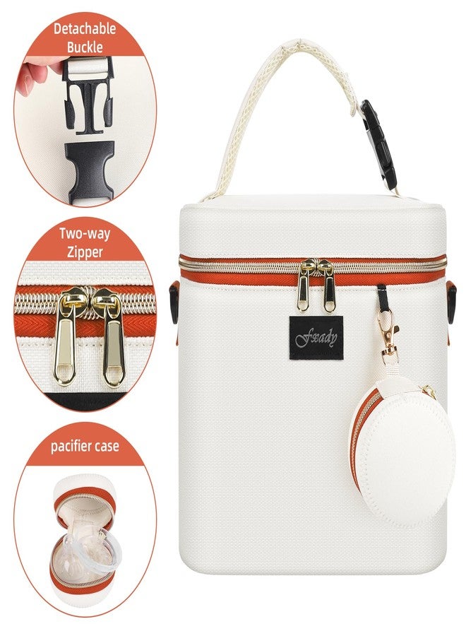 Fxady Breastmilk Cooler Bag with Ice Pack, Insulated Baby Bottle Tote Bag for 6 Bottles Up to 9 oz, Clip-On Pouch for Baby Essentials, Leakproof, Waterproof, Shoulder Strap for Nursing Moms, Beige - Image 5
