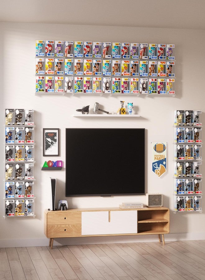 Janaden Wall Floating Display Shelves Compatible with 21 Funko Pops in Box, Acrylic Boxed Figurine Display Case, Stackable Action Figure Collection Stand, Wall Mounted Shelf for Collectibles, 2-Pack, Clear - Image 5