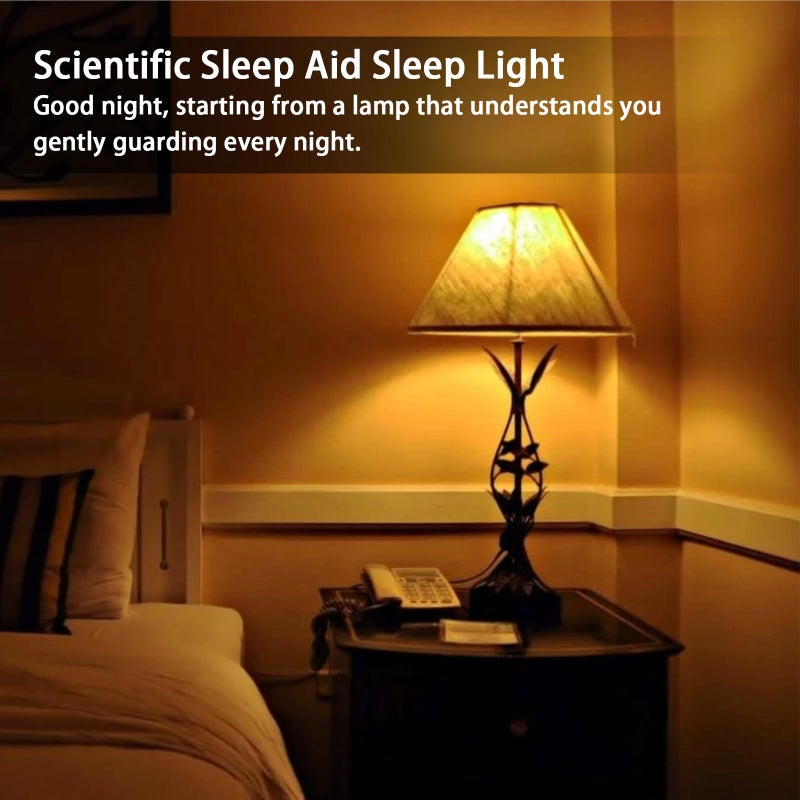 mfxmf Amber Sleep Light Bulb 2 Packï¼ŒDimmable 1800K Warm Light Bulbs for Healthy Sleep,Blue Light Blocking,A19 9W(60W Equivalent) E26 Base Amber Light Bulbs for Bedroom, Baby Nursery Room - Image 5
