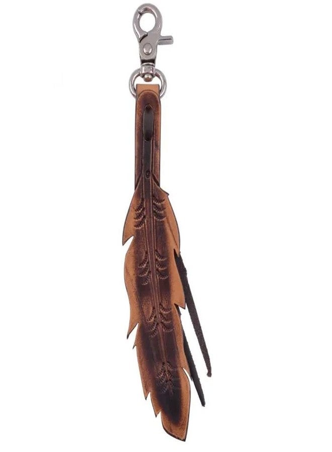 Reinsman Circle Y Saddle Charm Dark Tooled Feather