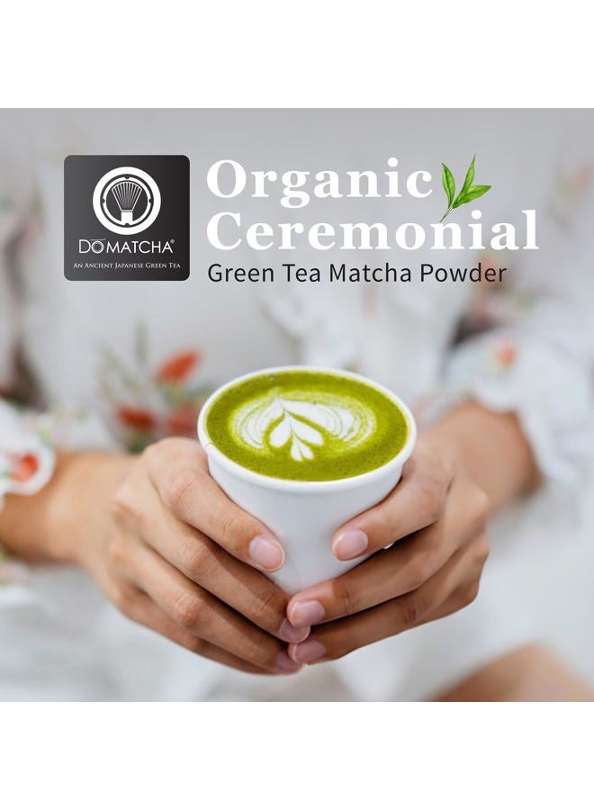 DoMatcha Organic Ceremonial Matcha Powder, Natural Source of Antioxidants, Caffeine, and L-Theanine, Promotes Focus and Relaxation, 25 Servings (1 oz) - Image 2