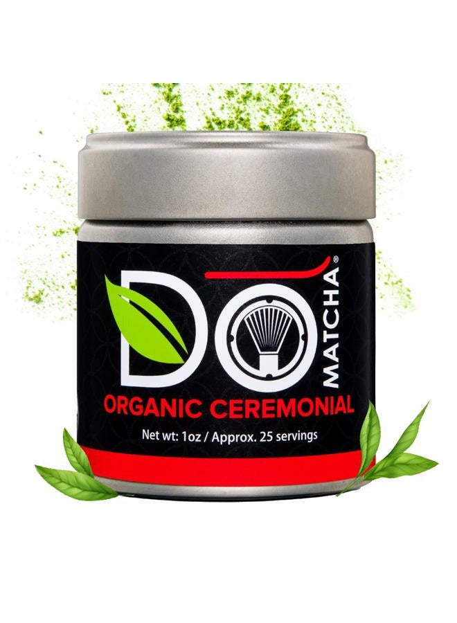 DoMatcha Organic Ceremonial Matcha Powder, Natural Source of Antioxidants, Caffeine, and L-Theanine, Promotes Focus and Relaxation, 25 Servings (1 oz) - Image 1