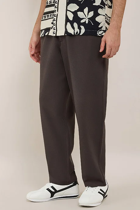 أر أند بي Solid Knit Pants with Drawstring Waist
