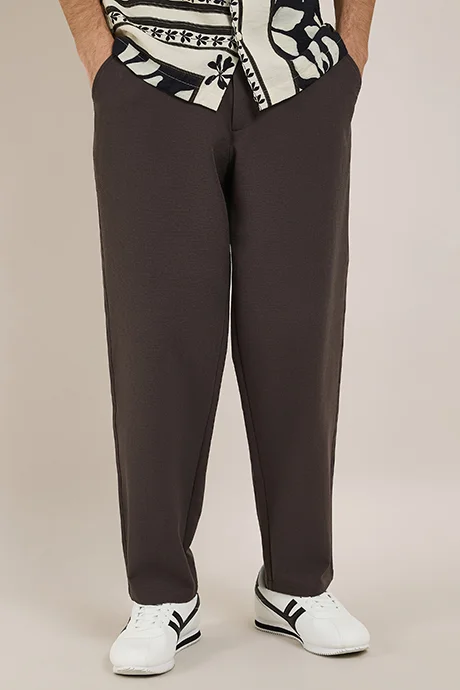 أر أند بي Solid Knit Pants with Drawstring Waist