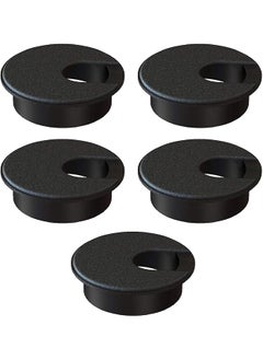 PROMASS promass 5 Pcs Desk Grommet, 50 mm ABS Plastic desk cable grommet Cable Hole Cover to Arrange Wires Cords Through Computer Table, Flexible Desk Grommet, Black  - Image 1