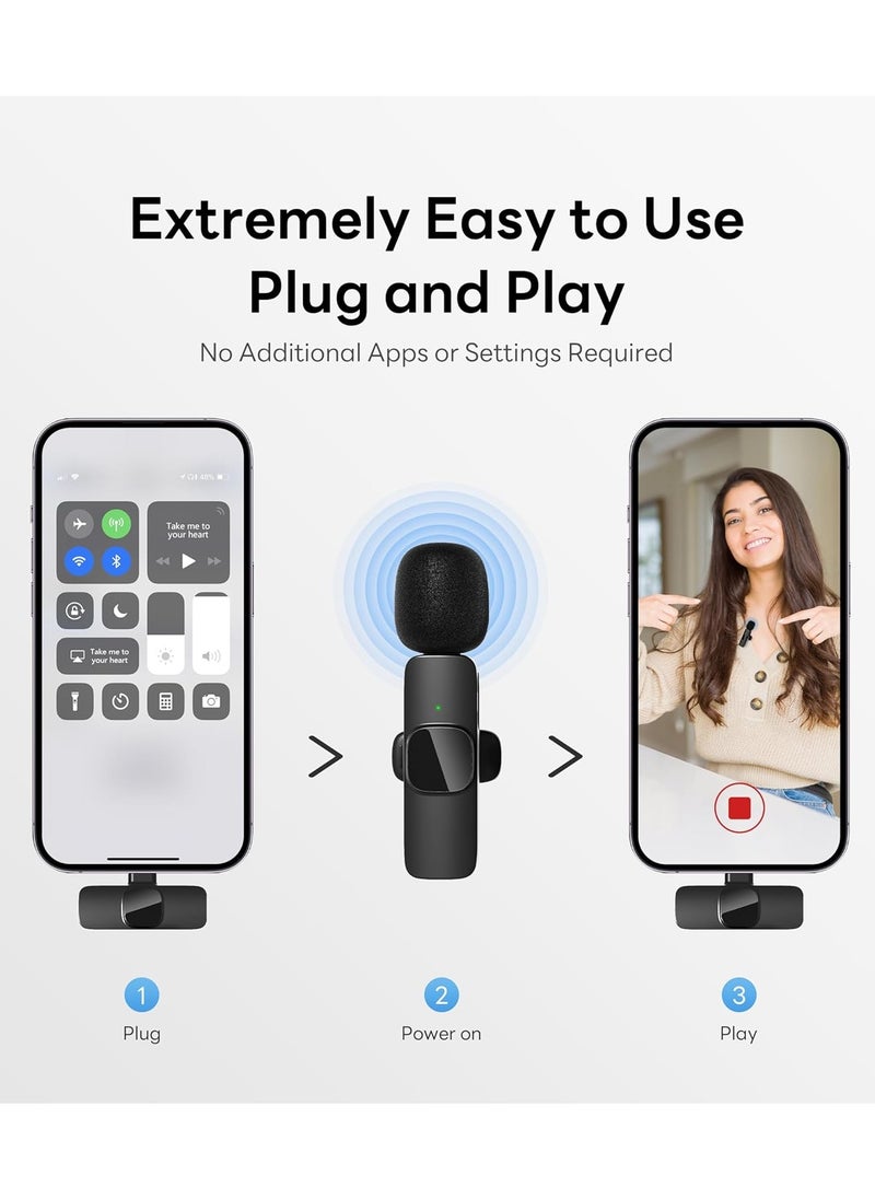 Generic - Wireless Microphones for iPhone iPad, Clip on Lapel Lavalier Bluetooth Microphone for Video Recording,PC, Laptop, Live Streaming(iOS and USB-C/2Mic) - Image 1