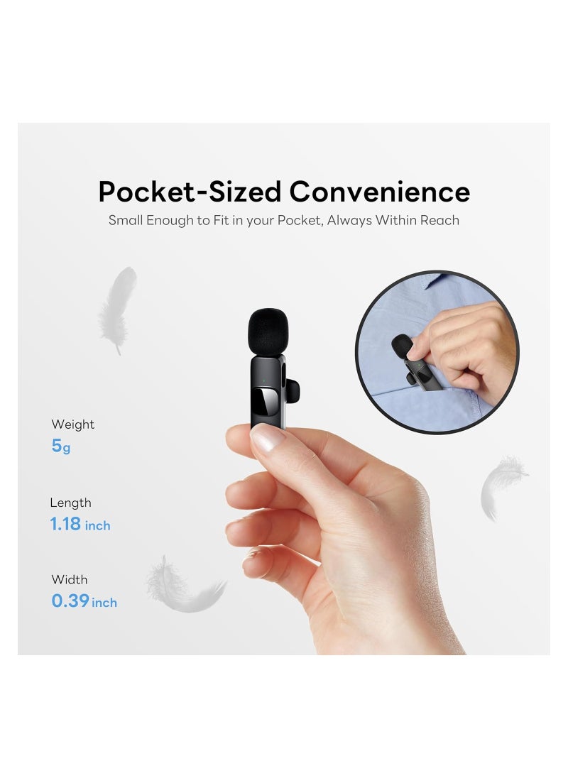 Generic - Wireless Microphones for iPhone iPad, Clip on Lapel Lavalier Bluetooth Microphone for Video Recording,PC, Laptop, Live Streaming(iOS and USB-C/2Mic) - Image 1