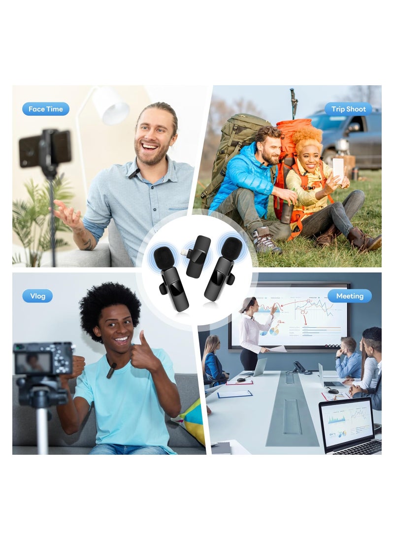 Generic - Wireless Microphones for iPhone iPad, Clip on Lapel Lavalier Bluetooth Microphone for Video Recording,PC, Laptop, Live Streaming(iOS and USB-C/2Mic) - Image 1